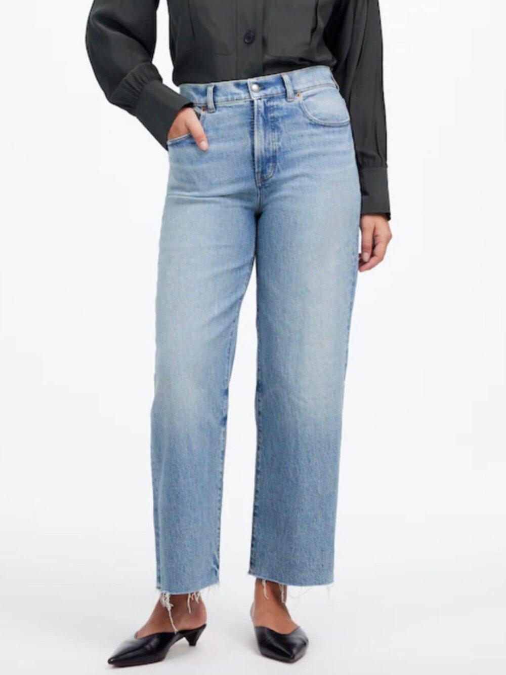 Madewell Petite Perfect Vintage Wide-Leg Cropped Jean Size 26P Hallstead Wash